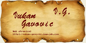 Vukan Gavović vizit kartica